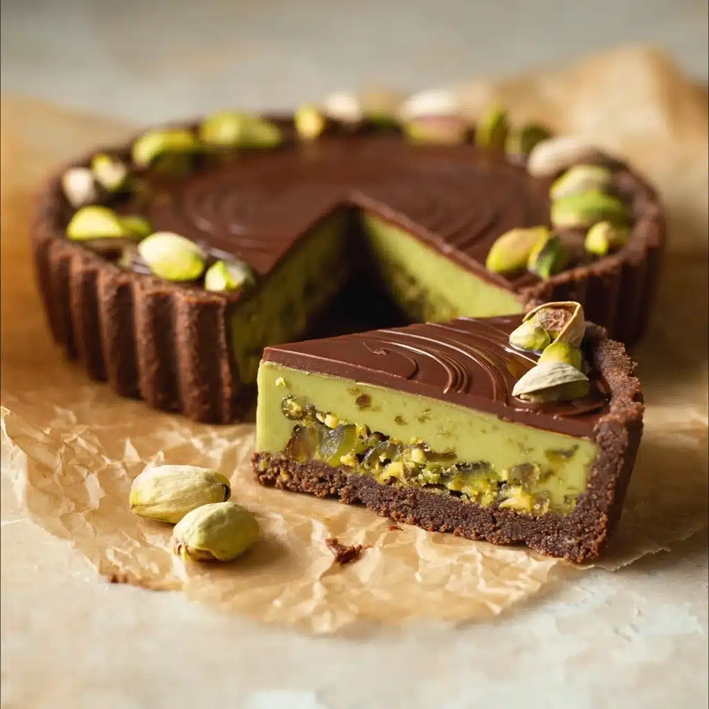 Chocolate Pistachio Ganache Tart Recipe - Recipe Image