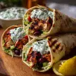 Mediterranean Chicken Gyros with Creamy Feta Tzatziki Recipe