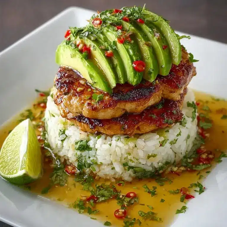 Honey Lime Chicken & Avocado Rice Stack Recipe