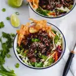 Teriyaki Chicken Wonton Taco Bowls Recipe