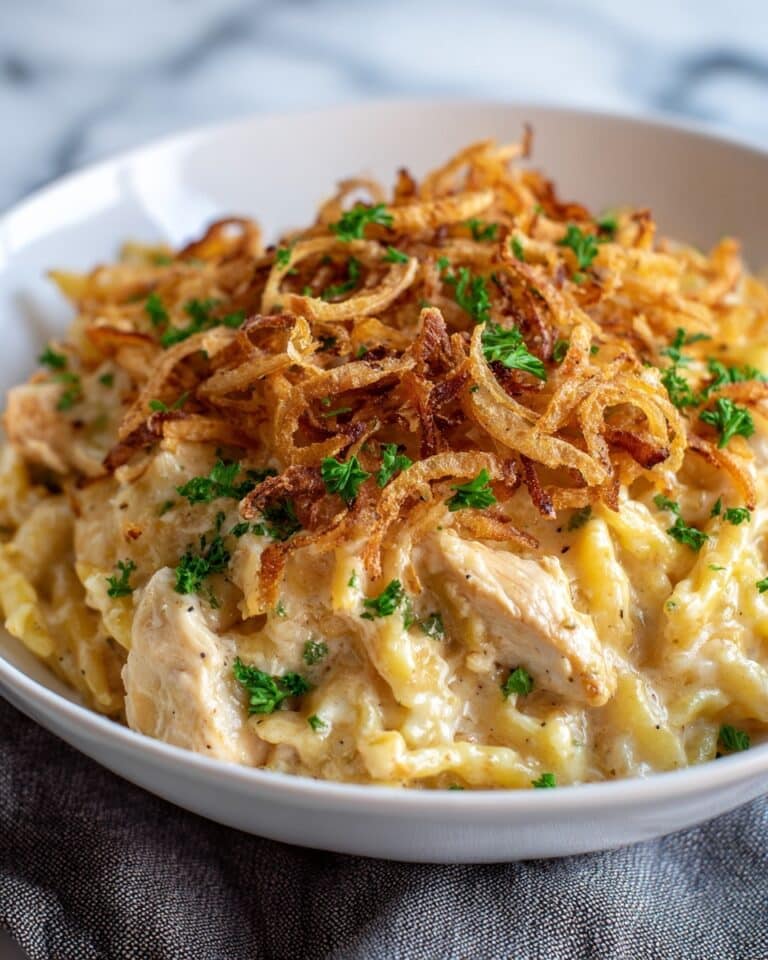 French Onion Chicken Orzo Casserole Recipe