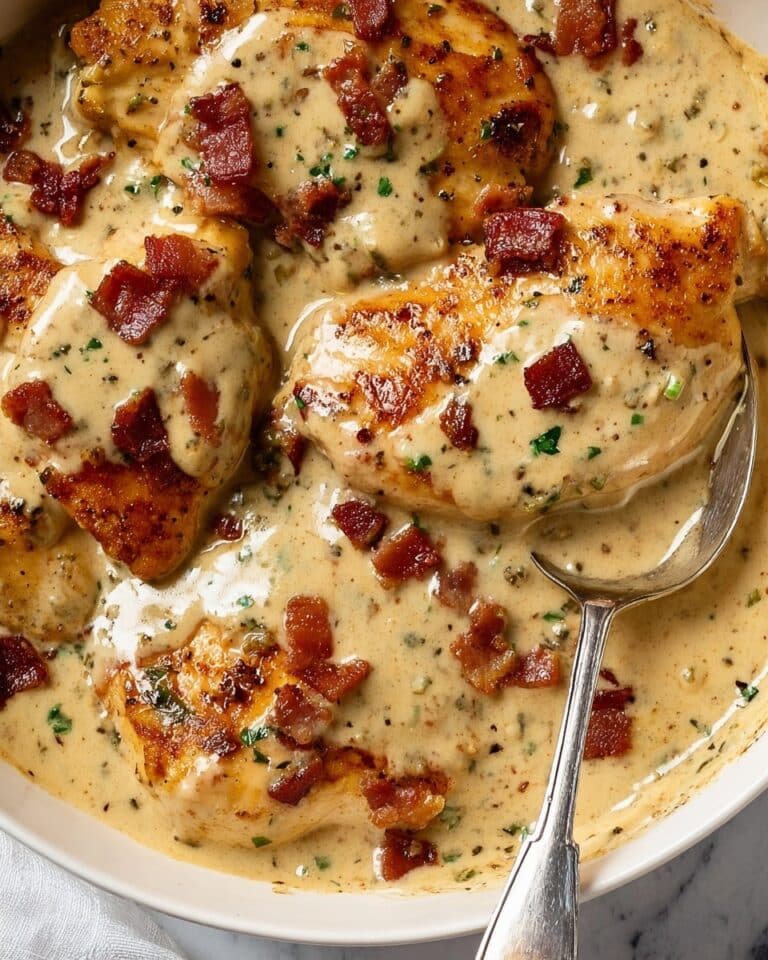 Smothered Chicken with Bacon and Creamy Gravy Recipe