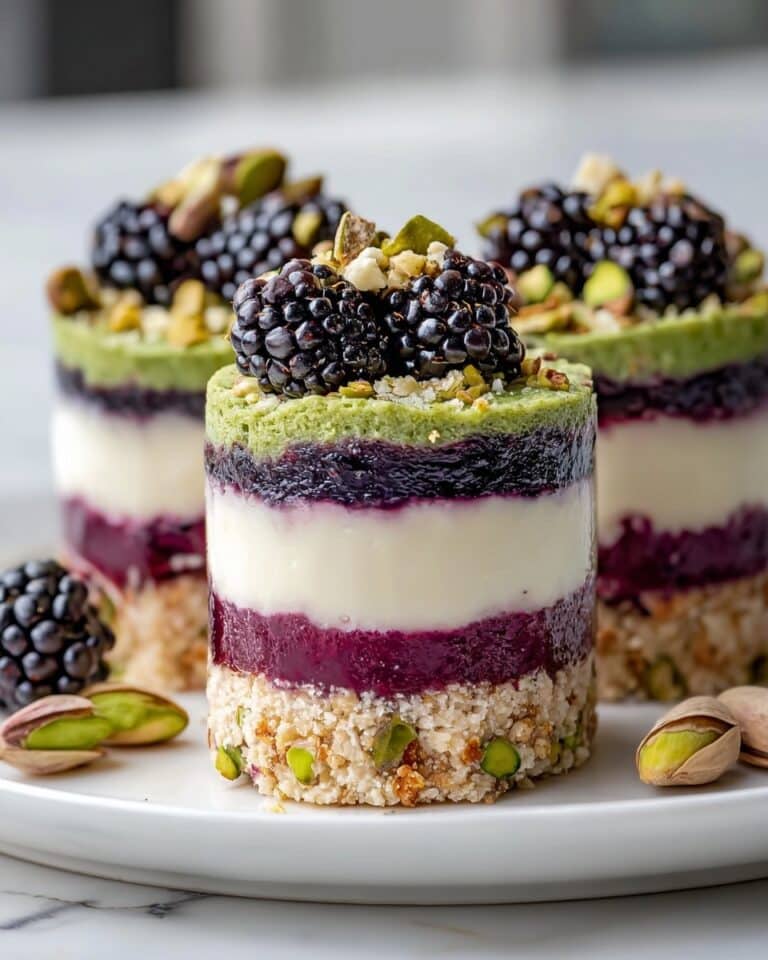 Pistachio & Blackberry Cheesecake Towers Recipe