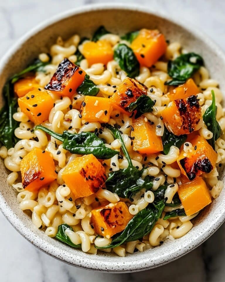 Creamy Orzo with Roasted Butternut Squash and Spinach Recipe