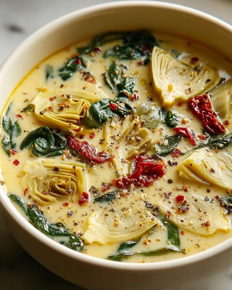 Lemony Tuscan Artichoke Soup Recipe