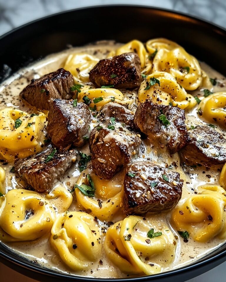 Cracked Garlic Steak Tortellini in Creamhouse Sauce Bliss Recipe
