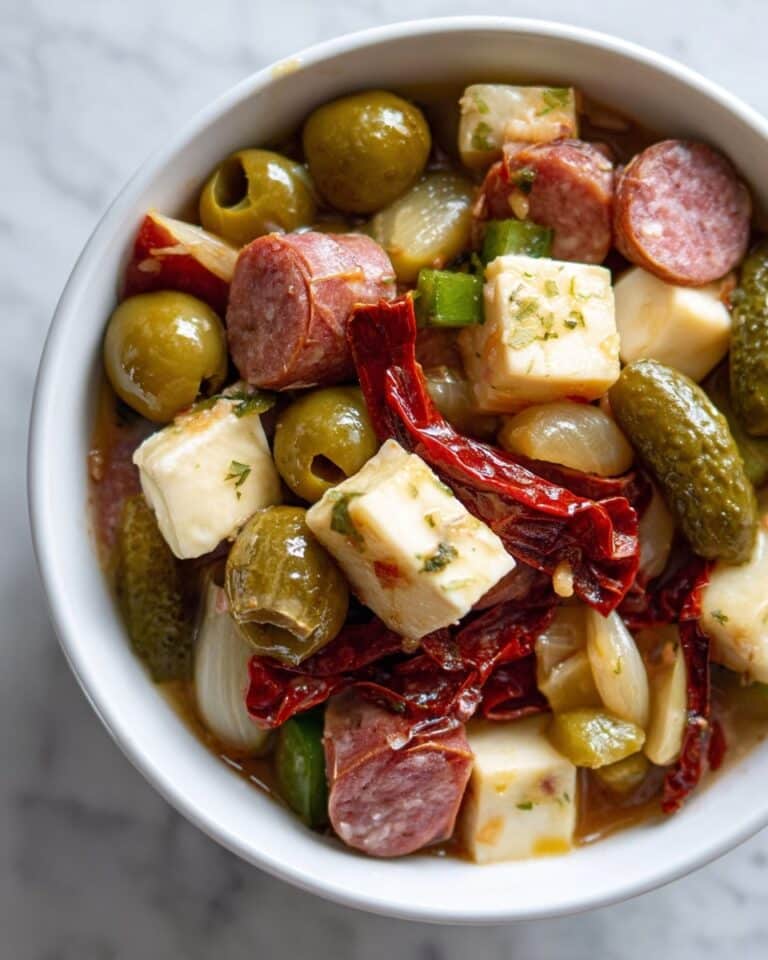 Easy Marinated Cheese Appetizer Recipe with Salami & Pickles Recipe