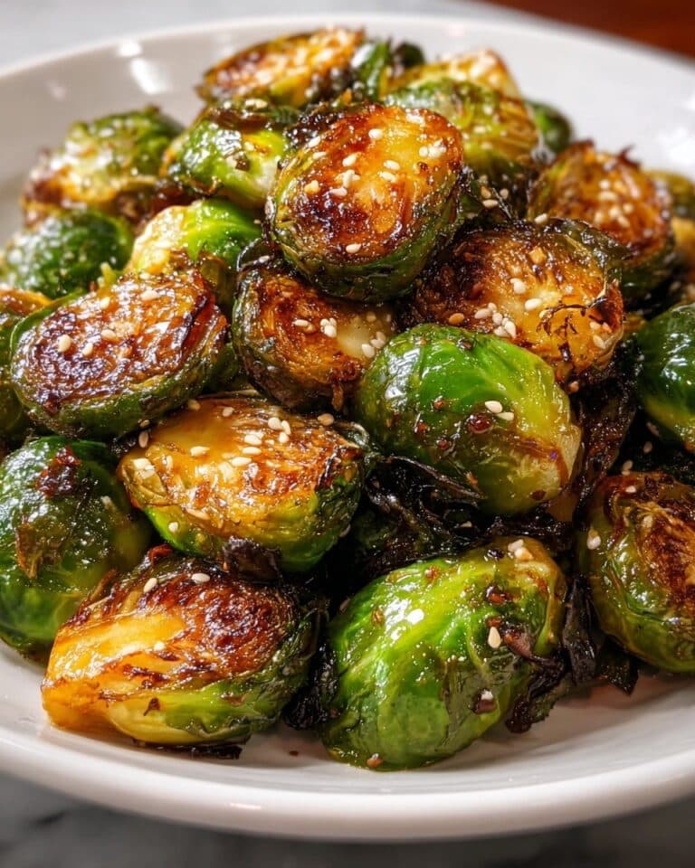 Honey Garlic Roasted Brussels Sprouts Recipe