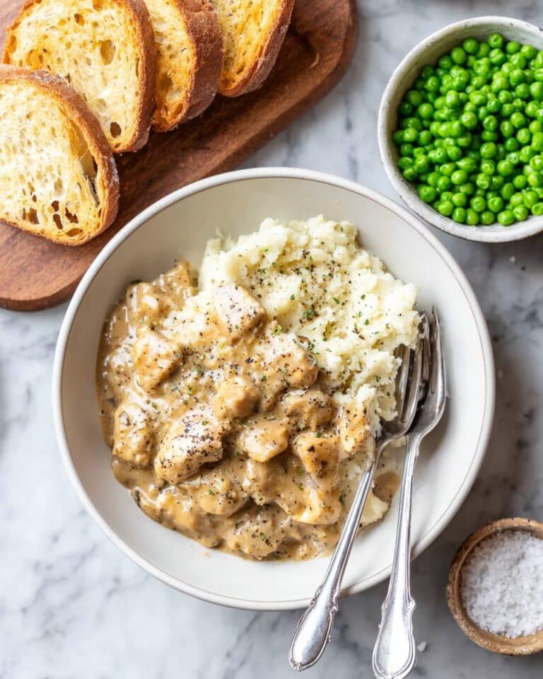 Creamy Chicken and Gravy over Mashed Potatoes Recipe