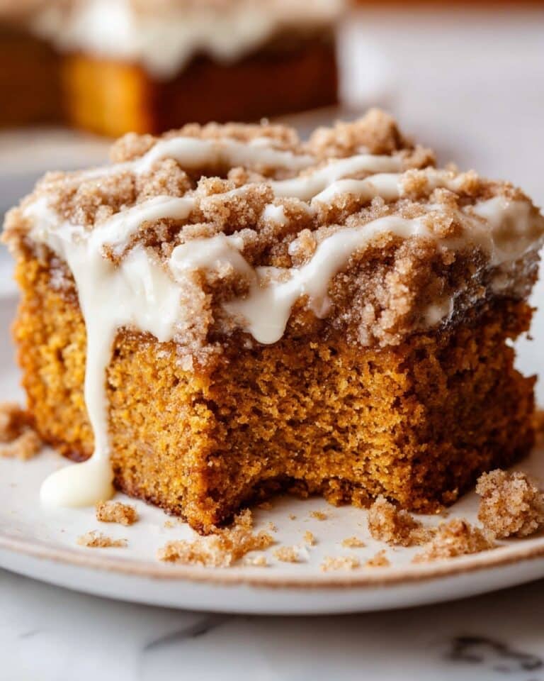 Pumpkin Coffee Cake with Streusel and Vanilla Icing Recipe
