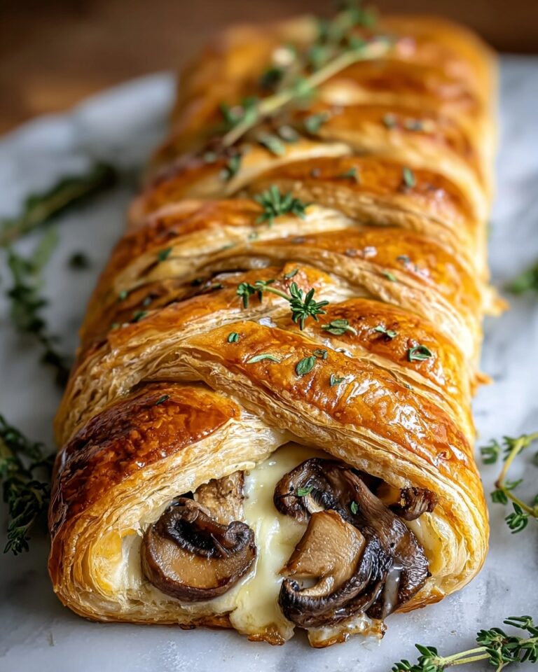 Irresistibly Easy Savory Mushroom & Gruyère Puff Pastry Braid Recipe