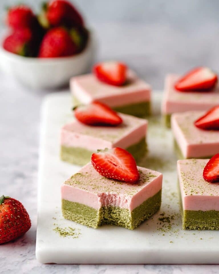 Matcha Strawberry Cream Bars Recipe