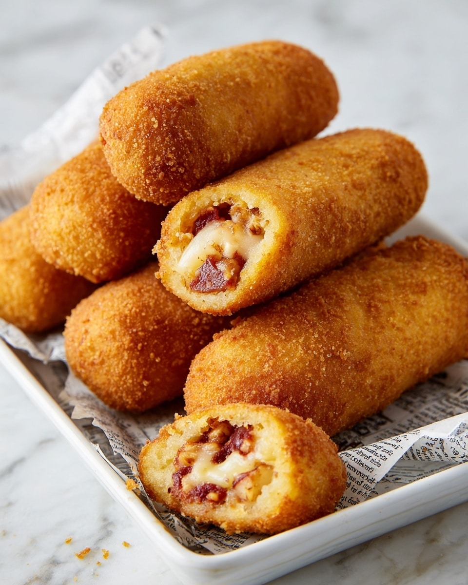 The image shows a white bowl lined with white paper printed to look like newspaper, holding seven golden brown corndogs on light wooden sticks. The corndogs have a crispy, slightly bumpy outer layer with a warm, even brown color. The sticks stick out from the bottom of each corndog, leaning in different directions inside the bowl. Around the bowl on a white marbled surface are a few shelled peanuts, coffee beans, and two Snickers candy bars with their brown and white wrappers partially visible. Photo taken with an iphone --ar 4:5 --v 7