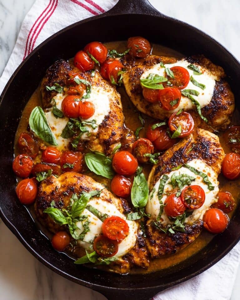 Balsamic Glazed One Pan Chicken with Tomatoes and Mozzarella Recipe