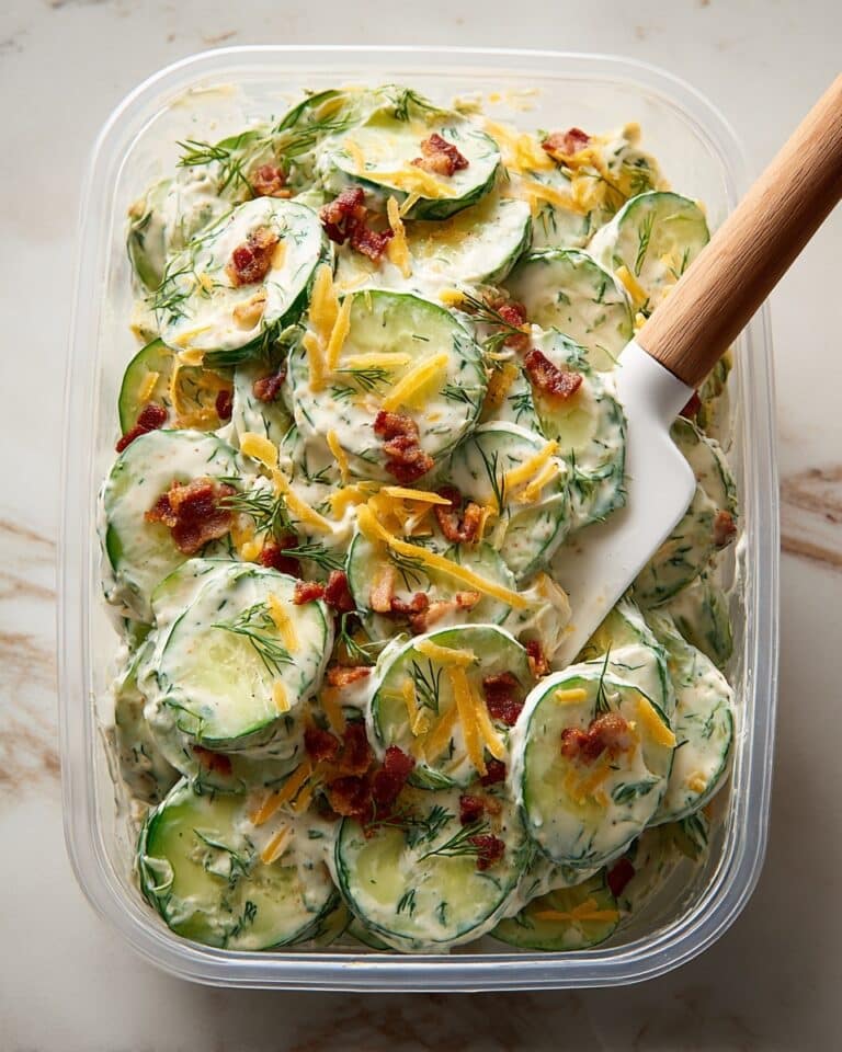 Cucumber Snack with Cheese, Bacon Bits, and Seasonings Recipe