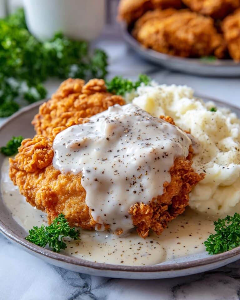 Crispy Chicken Fried Chicken with Creamy Gravy Recipe